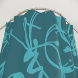 A Prime Posey Shower Curtain Teal on Teal