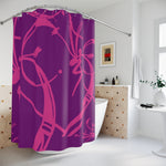 A Prime Posey Shower Curtain Magenta on Plum