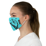 Face Mask: a prime posy black on teal